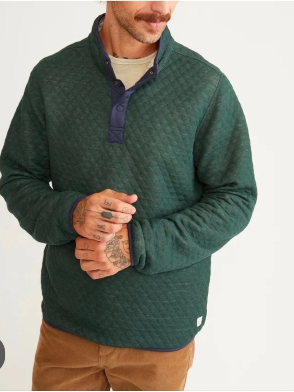 Marine Layer Corbet Reversible Pullover navy/pine XL NWT